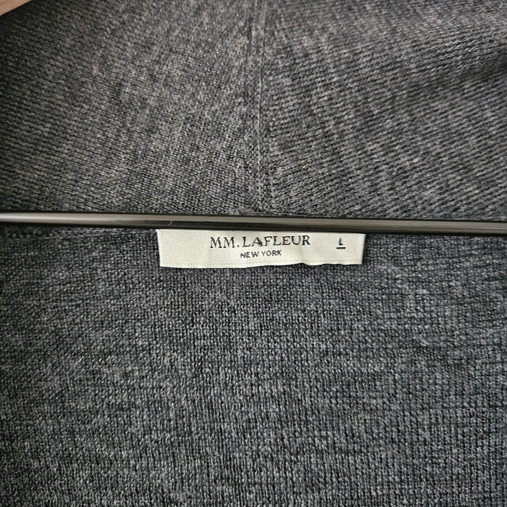 MM LaFleur Gray 100% Merino Wool Open Front Cardigan - Picture 5 of 12